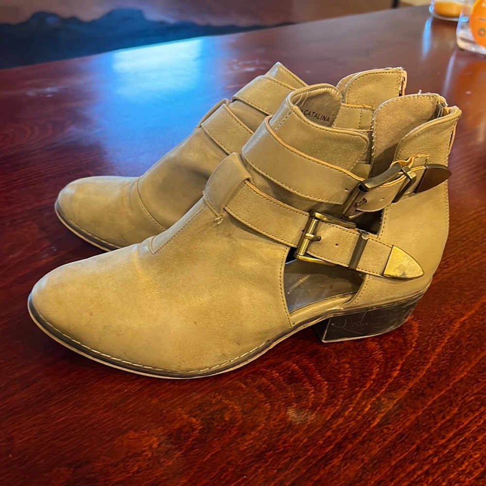 Two buckle ankle booties